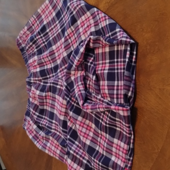Victoria's Secret PJ Set Size L Flannel Pink Purple Pockets On Top - Picture 8 of 10